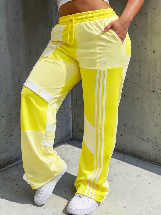 Adidas Pants - Adidas x Daniëlle Cathari Wide Leg Deconstructed Patchwork Track Pants Yellow 3X